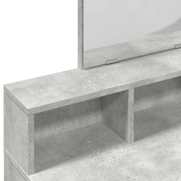 vidaXL makeupbord med spejl 80x41x144,5 cm betongrå