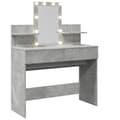 Miniatyrbillede 9 af 11: vidaXL makeupbord med LED-lys 100x40x130 cm betongrå