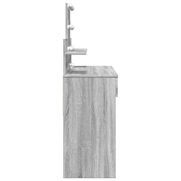 vidaXL Peilipöytä LED-valoilla harmaa Sonoma 100x40x130 cm