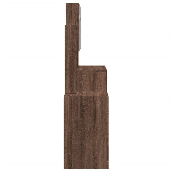 vidaXL makeupbord med skab 80x35x132 cm brun egetræsfarve