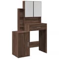 Miniatyrbillede 1 af 11: vidaXL makeupbord med skab 80x35x132 cm brun egetræsfarve