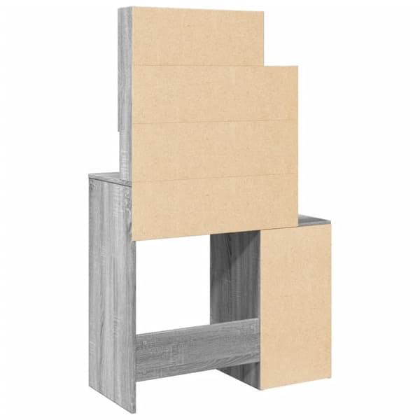 vidaXL makeupbord med skab 80x35x132 cm grå sonoma-eg