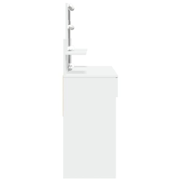 vidaXL makeupbord med LED-lys 100x40x130 cm hvid