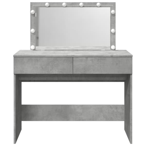 vidaXL makeupbord med LED-lys 100x40x120 cm betongrå