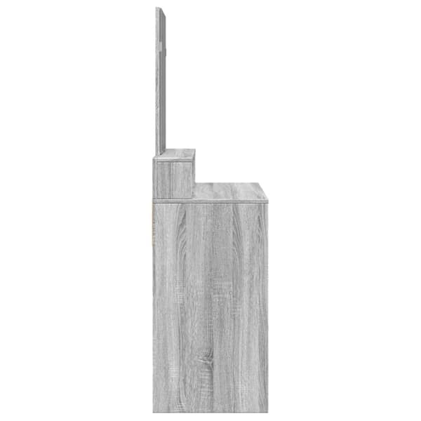 vidaXL makeupbord med spejl 80x41x144,5 cm grå sonoma-eg