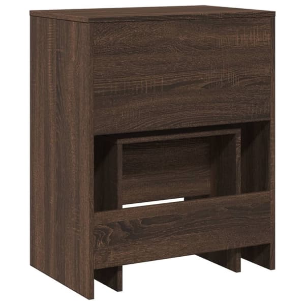 vidaXL Sminkbord med pall brun ek 60x40x113,5 cm