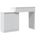 Miniatyrbild 3 av 11: vidaXL Sminkbord med LED vit 115x37x110,5 cm