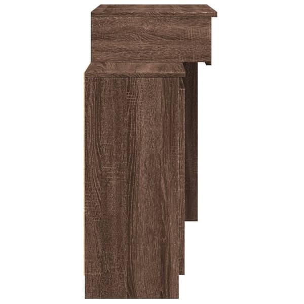 vidaXL Sminkbord med LED brun ek 115x37x110,5 cm