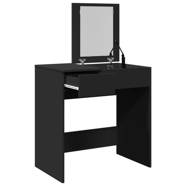 vidaXL Sminkebord med speil svart 73x46,5x120 cm
