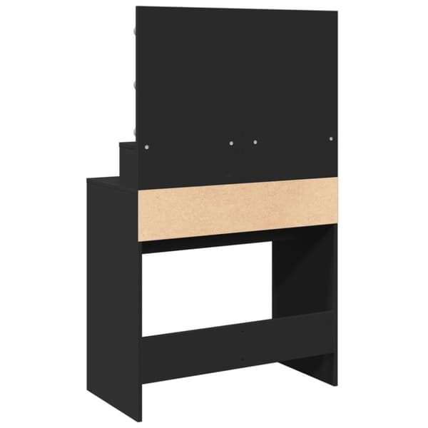 vidaXL Sminkebord med LED svart 80x41x134,5 cm