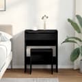 Miniatyrbilde 4 av 11: vidaXL Sminkebord med krakk svart 60x40x113,5 cm