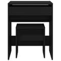 Miniatyrbilde 6 av 11: vidaXL Sminkebord med krakk svart 60x40x113,5 cm