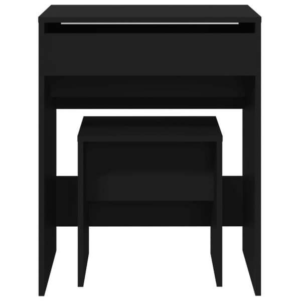 vidaXL Sminkebord med krakk svart 60x40x113,5 cm