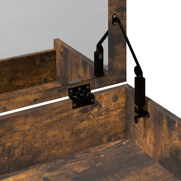vidaXL Sminkebord med krakk røkt eik 60x40x113,5 cm