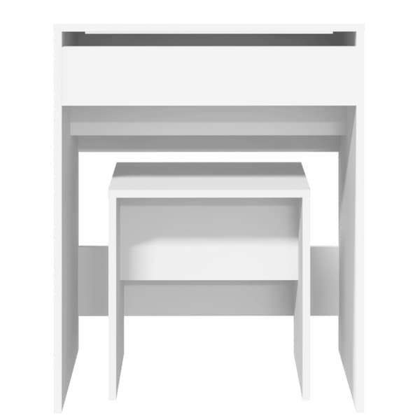 vidaXL Sminkbord med pall vit 60x40x113,5 cm
