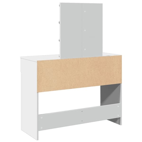 vidaXL Sminkbord med LED vit 100x40x130 cm