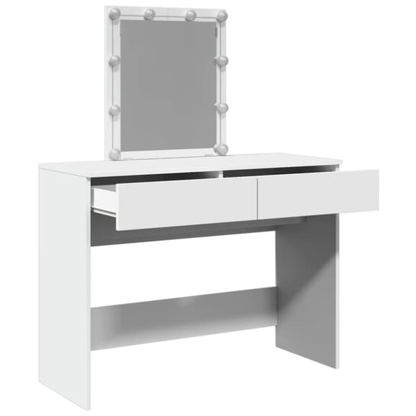vidaXL Sminkbord med LED vit 100x40x130 cm