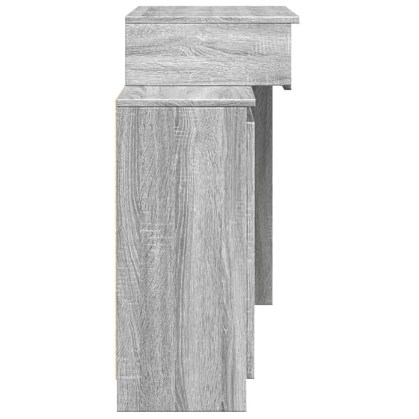 vidaXL Peilipöytä LED-valoilla harmaa Sonoma 115x37x110,5 cm