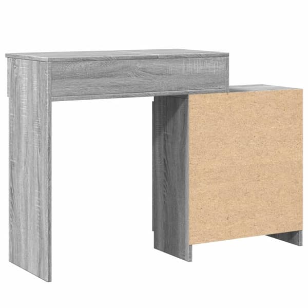 vidaXL Peilipöytä LED-valoilla harmaa Sonoma 115x37x110,5 cm