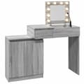 Pikkukuva 9 / 11: vidaXL Peilipöytä LED-valoilla harmaa Sonoma 115x37x110,5 cm