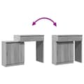 Pikkukuva 11 / 11: vidaXL Peilipöytä LED-valoilla harmaa Sonoma 115x37x110,5 cm
