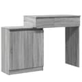 Pikkukuva 1 / 11: vidaXL Peilipöytä LED-valoilla harmaa Sonoma 115x37x110,5 cm