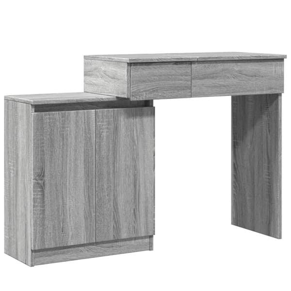 vidaXL Peilipöytä LED-valoilla harmaa Sonoma 115x37x110,5 cm