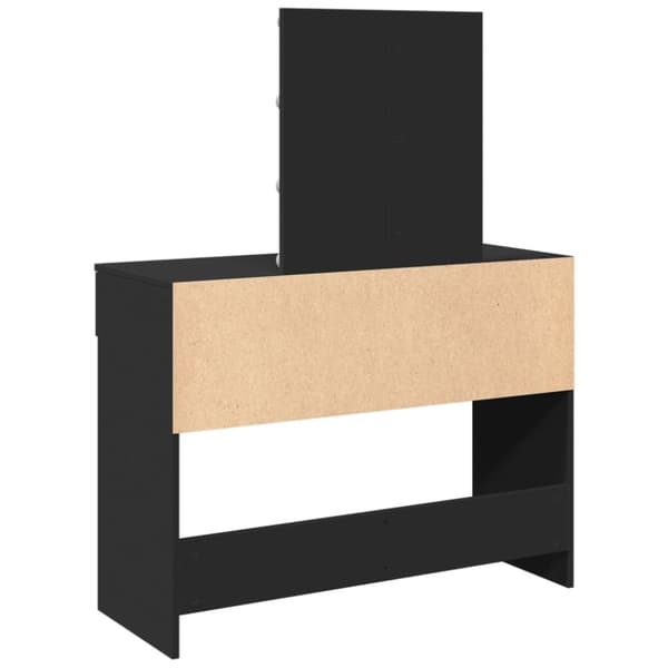 vidaXL makeupbord med LED-lys 100x40x130 cm sort