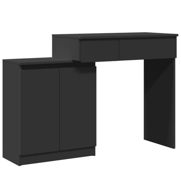 vidaXL makeupbord med LED-lys 115x37x110,5 cm sort