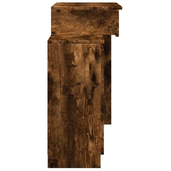 vidaXL Peilipöytä LED-valoilla savutammi 115x37x110,5 cm