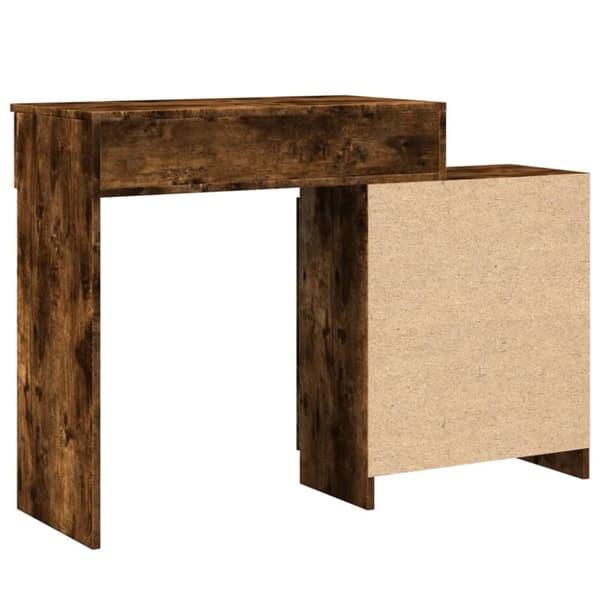 vidaXL Peilipöytä LED-valoilla savutammi 115x37x110,5 cm