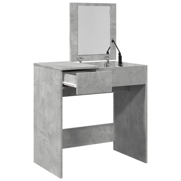 vidaXL makeupbord med spejl 73x46,5x120 cm betongrå