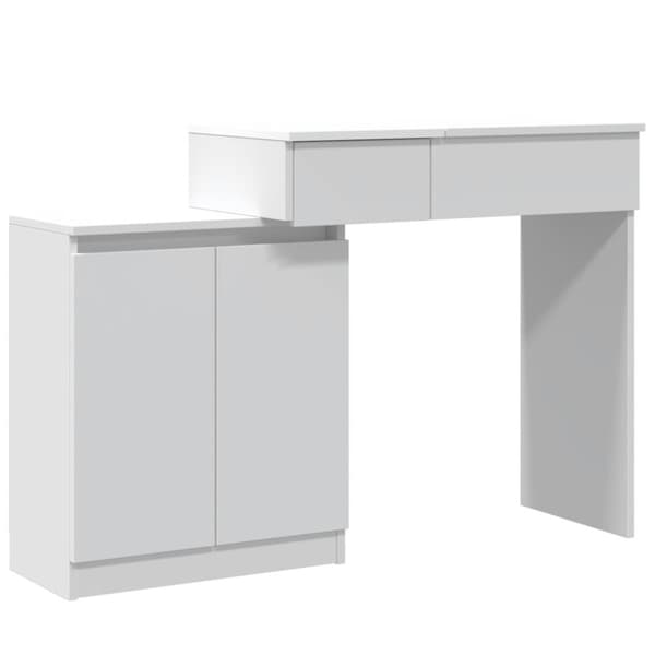 vidaXL makeupbord med LED-lys 115x37x110,5 cm hvid