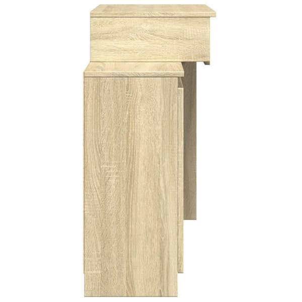 vidaXL makeupbord med LED-lys 115x37x110,5 cm brun sonoma-eg