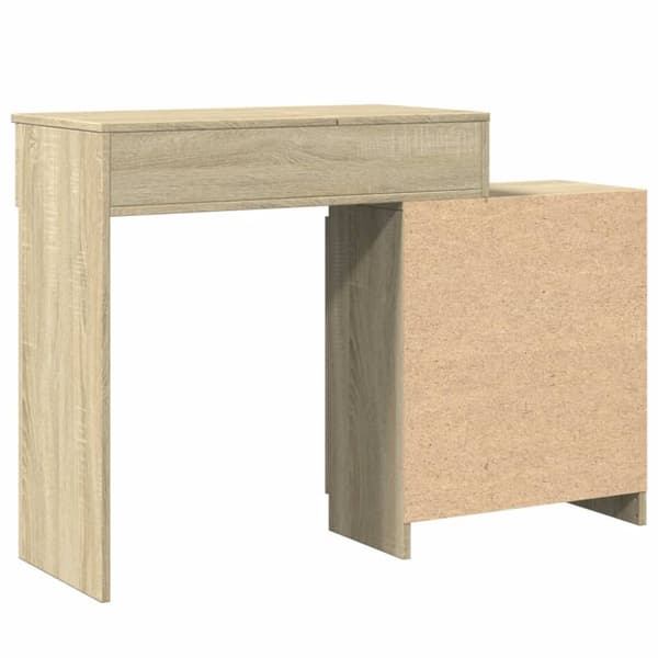 vidaXL makeupbord med LED-lys 115x37x110,5 cm brun sonoma-eg