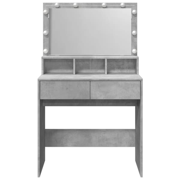 vidaXL Peilipöytä LED-valoilla betoninharmaa 80x41x134,5 cm