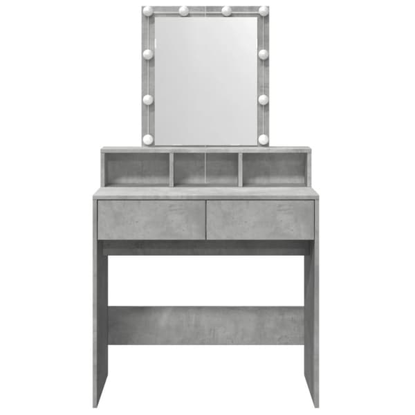 vidaXL Peilipöytä LED-valoilla betoninharmaa 80x41x144,5 cm