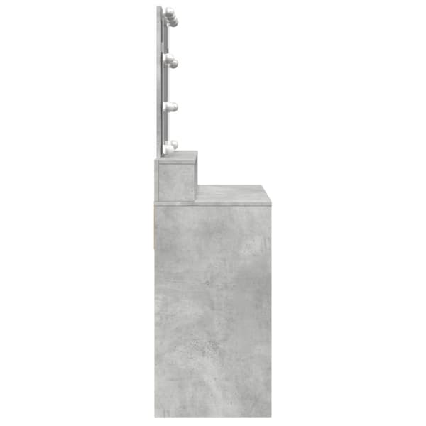vidaXL Peilipöytä LED-valoilla betoninharmaa 80x41x144,5 cm
