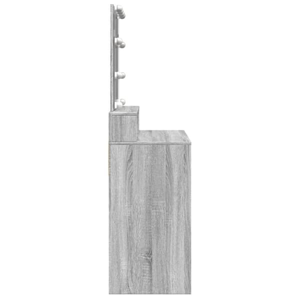vidaXL Peilipöytä LED-valoilla savutammi 80x41x144,5 cm