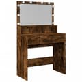 Pikkukuva 3 / 11: vidaXL Peilipöytä LED-valoilla savutammi 80x41x134,5 cm