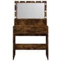 Pikkukuva 6 / 11: vidaXL Peilipöytä LED-valoilla savutammi 80x41x134,5 cm