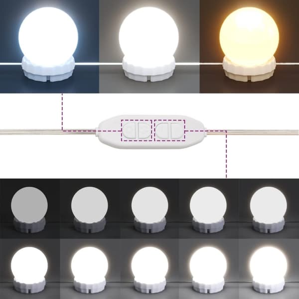 vidaXL Peilipöytä LED-valoilla savutammi 80x41x134,5 cm