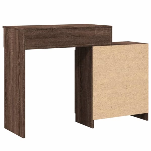 vidaXL Peilipöytä LED-valoilla ruskea tammi 115x37x110,5 cm