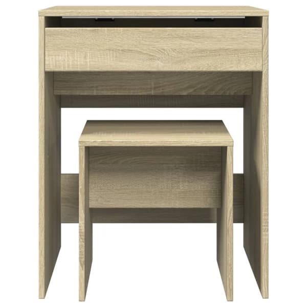 vidaXL Meikkipöytä ja jakkara Sonoma-tammi 60x40x113,5 cm