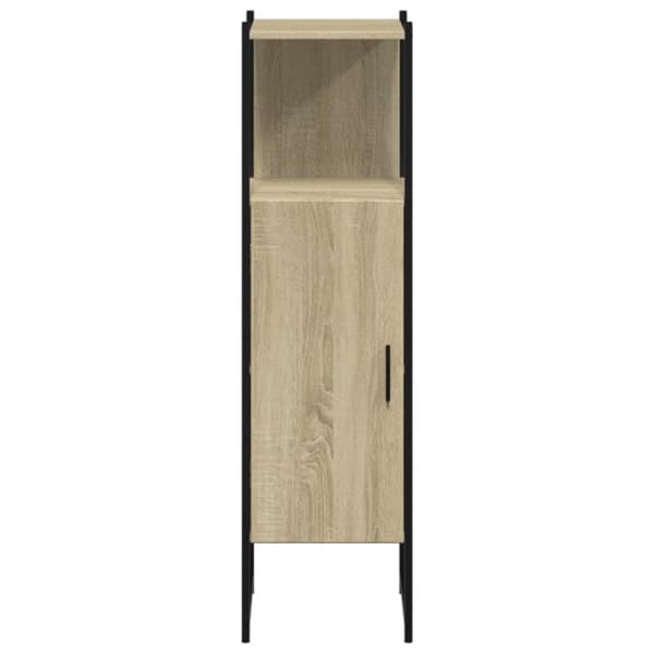 badeværelsesskab 33x33x120,5 cm konstrueret træ sonoma-eg