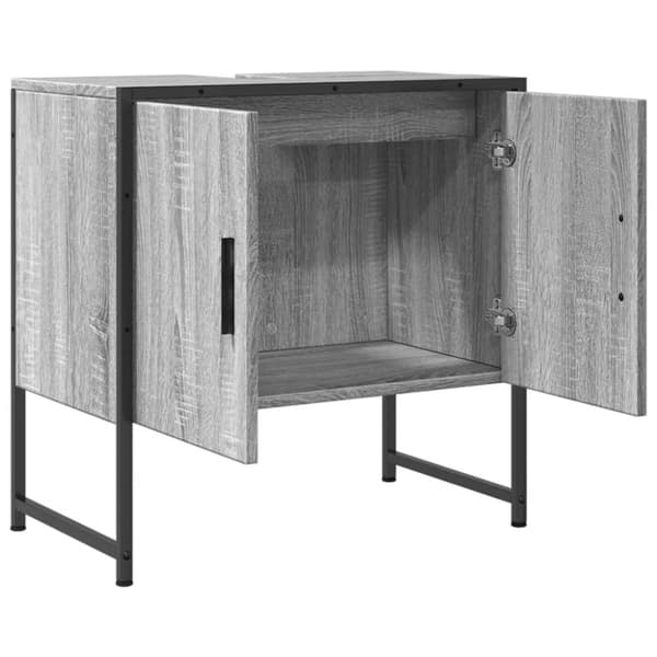 underskab til vask 60x33x60 cm konstrueret træ grå sonoma-eg