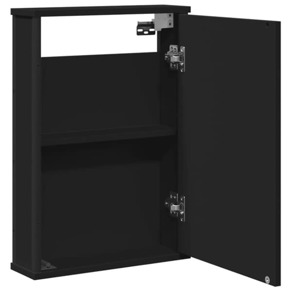 Kylpyhuoneen peilikaappi musta 42x12x60 cm tekninen puu