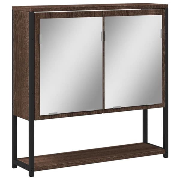 Kylpyhuoneen peilikaappi ruskea tammi 60x16x60 cm tekninen puu