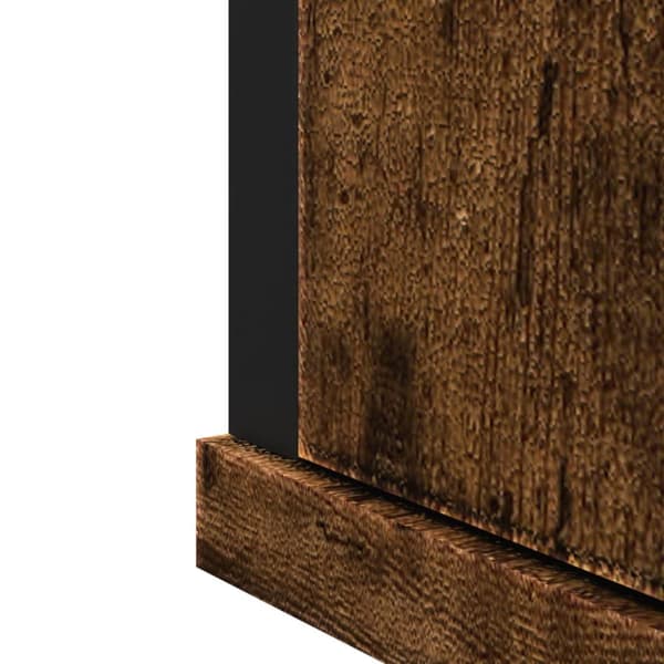 badeværelsesskab med spejl 42x12x60 cm konstrueret træ røget eg