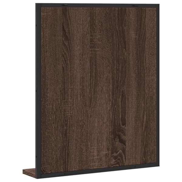 Badrumsspegel m. hylla brun ek 50x12x60 cm konstruerat trä